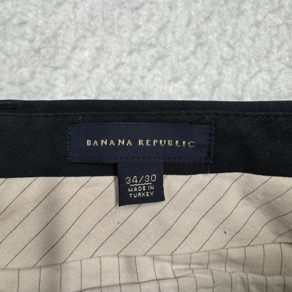 Banana Republic Wide Leg Casual Dress Pants Trousers Black Men's Size‎ 34x30
